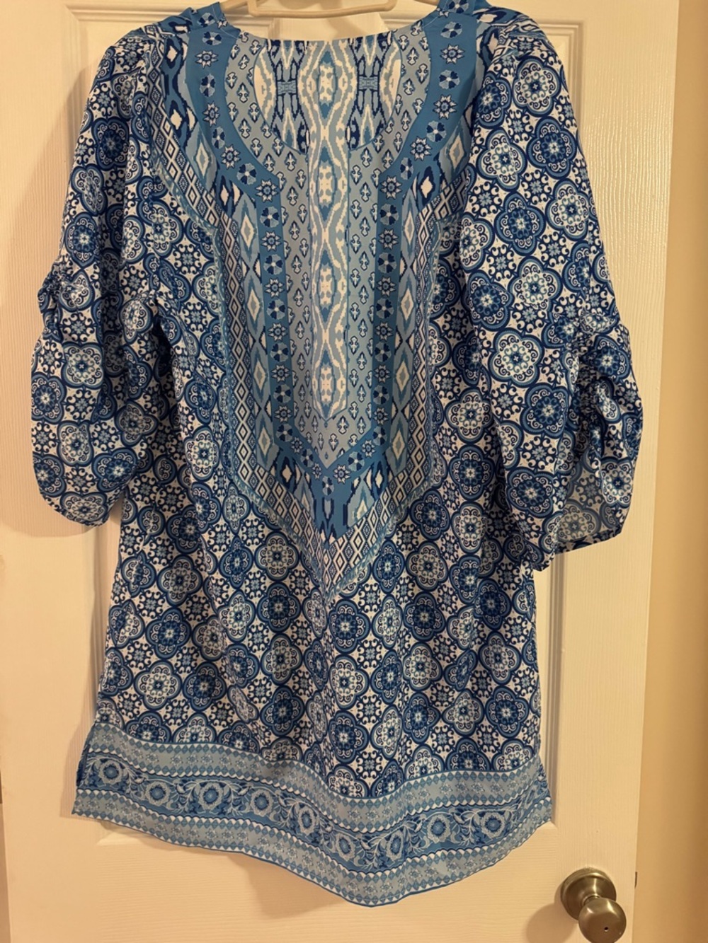 Urban Coco Blue Boho Print Shift Dress Size XL